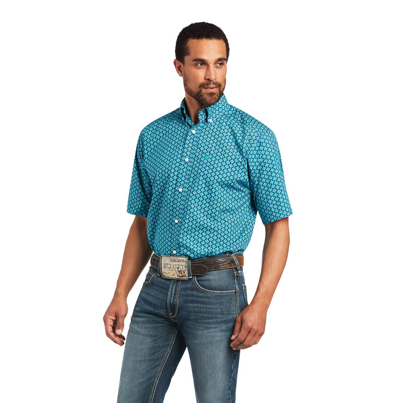 Camisas Ariat Izan Classic Fit Azules Hombre - Chile 152-PEWCDU